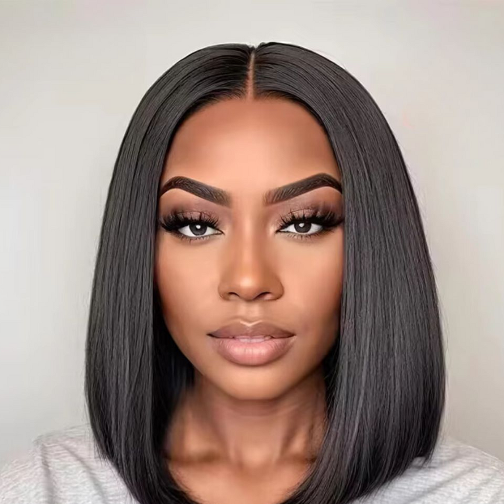 Collection Velvet - Perruque 1B Coupe Carré Droit Cheveux 100% Brésiliens Avec Closure