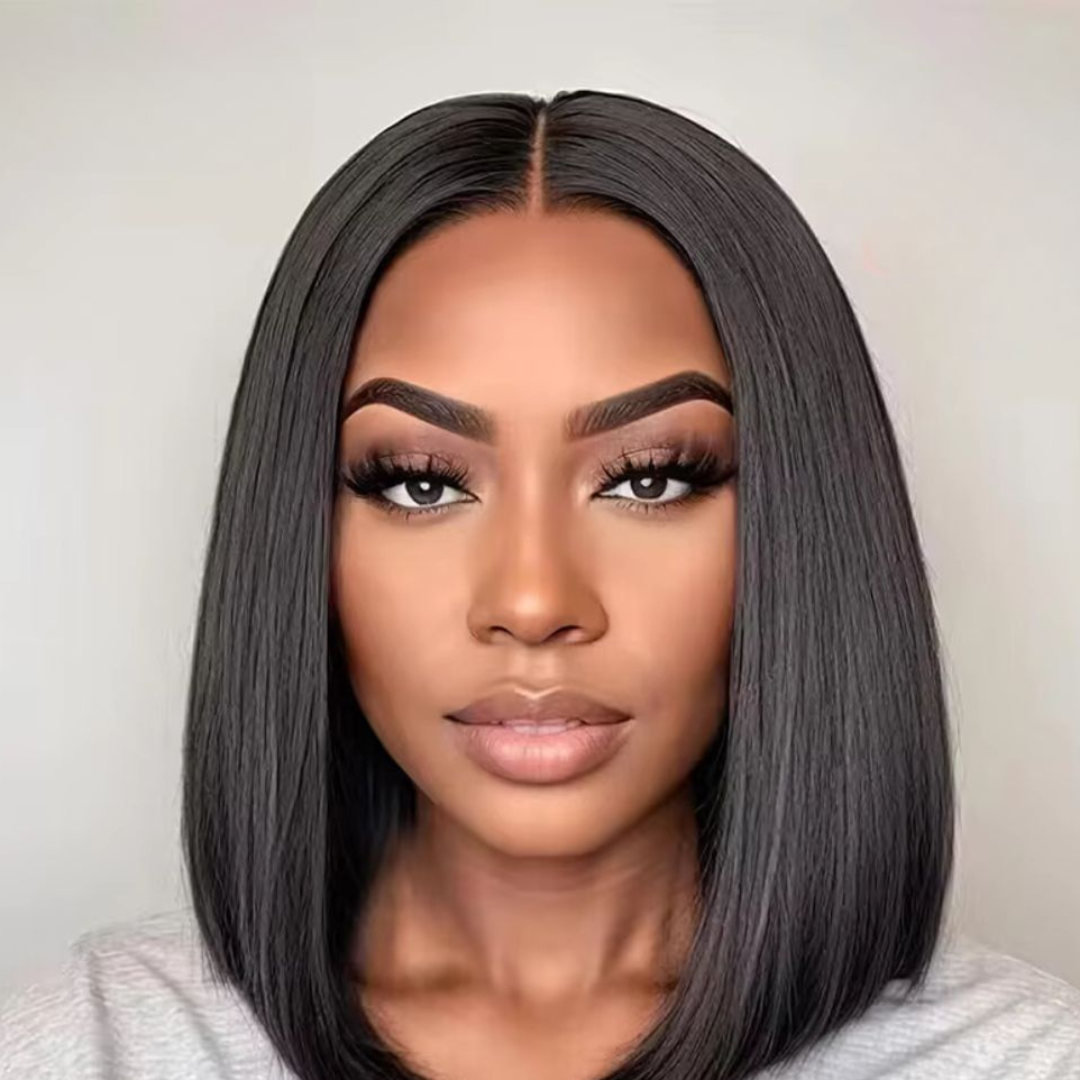 Collection Velvet - Perruque 1B Coupe Carré Droit Cheveux 100% Brésiliens Avec Closure